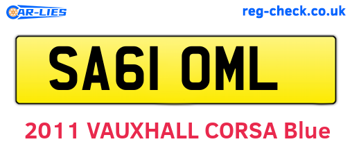 SA61OML are the vehicle registration plates.
