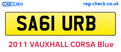 SA61URB are the vehicle registration plates.