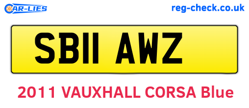 SB11AWZ are the vehicle registration plates.
