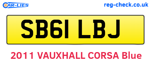 SB61LBJ are the vehicle registration plates.