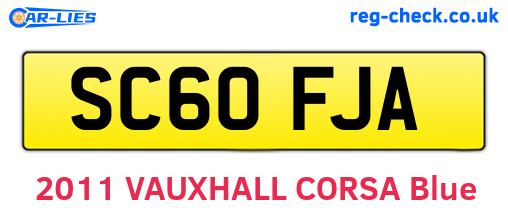 SC60FJA are the vehicle registration plates.