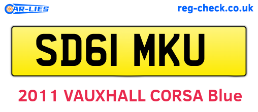 SD61MKU are the vehicle registration plates.