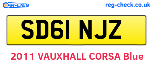 SD61NJZ are the vehicle registration plates.