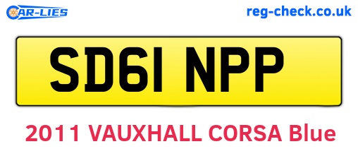 SD61NPP are the vehicle registration plates.