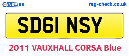 SD61NSY are the vehicle registration plates.