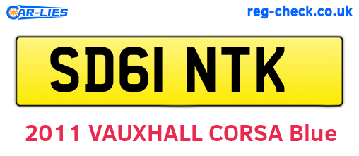 SD61NTK are the vehicle registration plates.