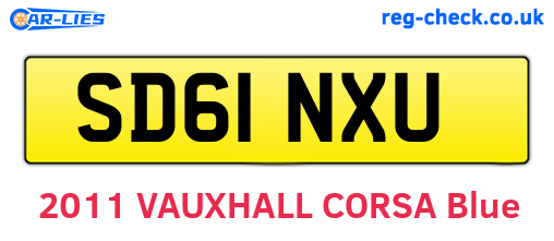 SD61NXU are the vehicle registration plates.