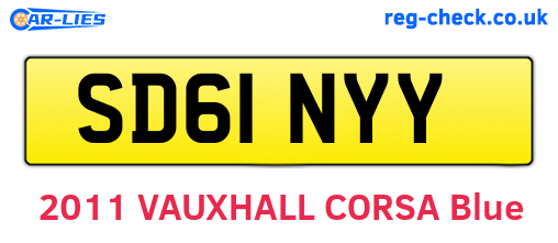 SD61NYY are the vehicle registration plates.