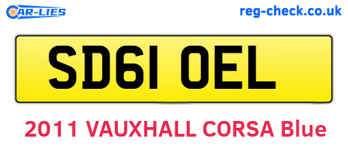 SD61OEL are the vehicle registration plates.