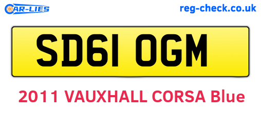 SD61OGM are the vehicle registration plates.