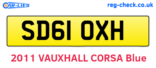 SD61OXH are the vehicle registration plates.