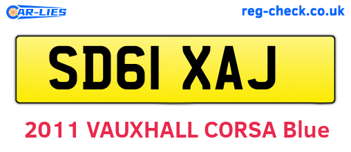 SD61XAJ are the vehicle registration plates.