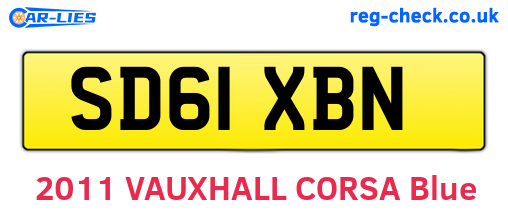 SD61XBN are the vehicle registration plates.