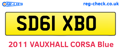 SD61XBO are the vehicle registration plates.