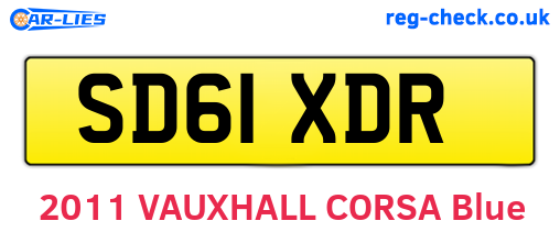 SD61XDR are the vehicle registration plates.