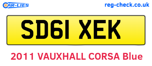 SD61XEK are the vehicle registration plates.