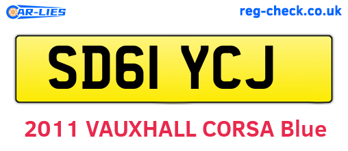 SD61YCJ are the vehicle registration plates.