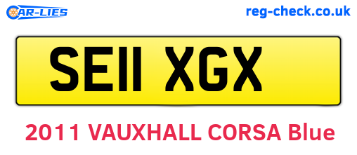 SE11XGX are the vehicle registration plates.