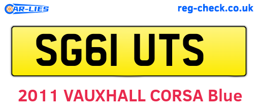SG61UTS are the vehicle registration plates.
