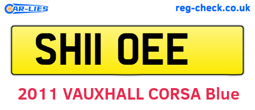 SH11OEE are the vehicle registration plates.