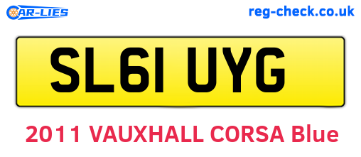 SL61UYG are the vehicle registration plates.
