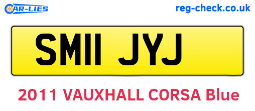 SM11JYJ are the vehicle registration plates.
