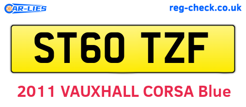 ST60TZF are the vehicle registration plates.