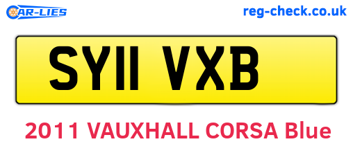 SY11VXB are the vehicle registration plates.