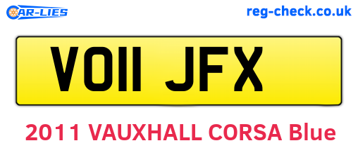 VO11JFX are the vehicle registration plates.