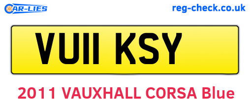 VU11KSY are the vehicle registration plates.