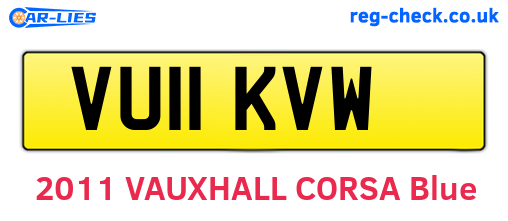VU11KVW are the vehicle registration plates.
