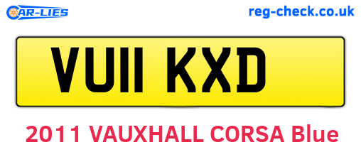 VU11KXD are the vehicle registration plates.