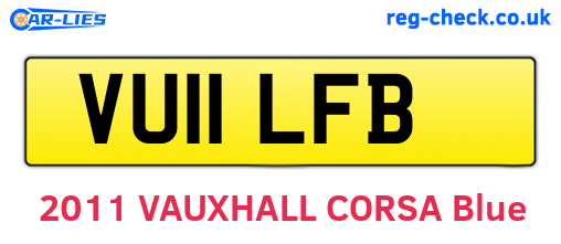 VU11LFB are the vehicle registration plates.
