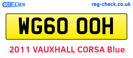 WG60OOH are the vehicle registration plates.