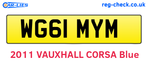 WG61MYM are the vehicle registration plates.