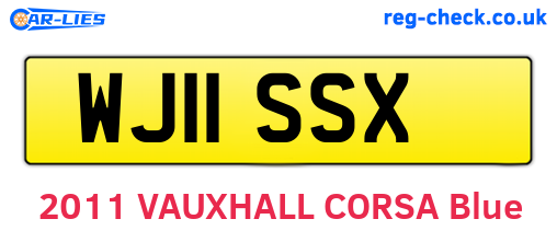 WJ11SSX are the vehicle registration plates.