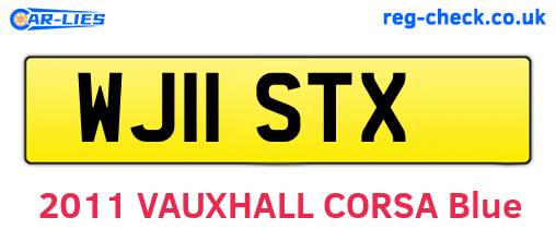 WJ11STX are the vehicle registration plates.