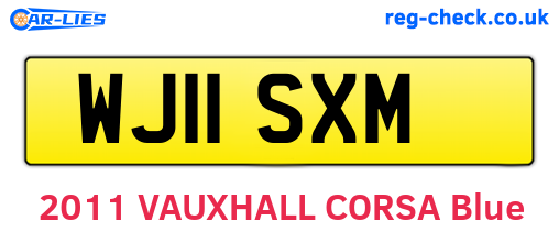 WJ11SXM are the vehicle registration plates.