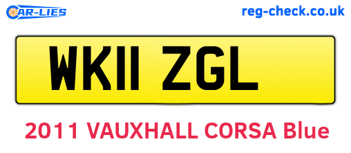 WK11ZGL are the vehicle registration plates.