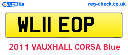 WL11EOP are the vehicle registration plates.