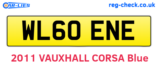 WL60ENE are the vehicle registration plates.