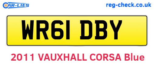 WR61DBY are the vehicle registration plates.