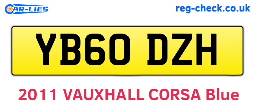 YB60DZH are the vehicle registration plates.