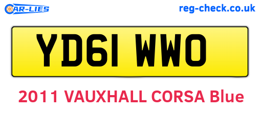 YD61WWO are the vehicle registration plates.