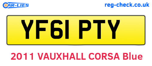 YF61PTY are the vehicle registration plates.