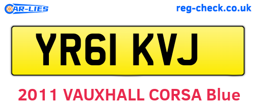 YR61KVJ are the vehicle registration plates.