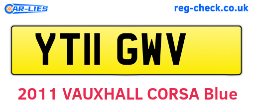 YT11GWV are the vehicle registration plates.