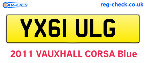 YX61ULG are the vehicle registration plates.
