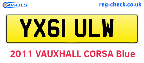 YX61ULW are the vehicle registration plates.