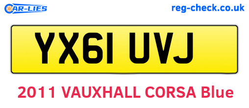 YX61UVJ are the vehicle registration plates.
